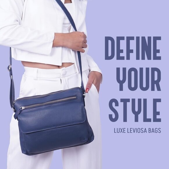 Genuine Leather Crossbody Bag for Women – Medium Size Leathure Purse, Stylish an - Picture 5 of 7